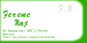 ferenc maj business card